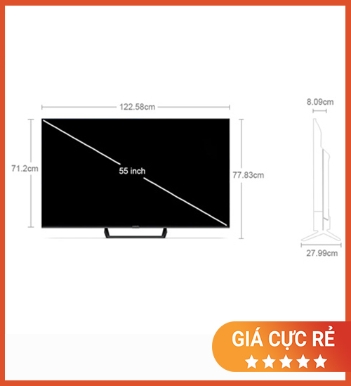 kích thước a pro 55 inch
