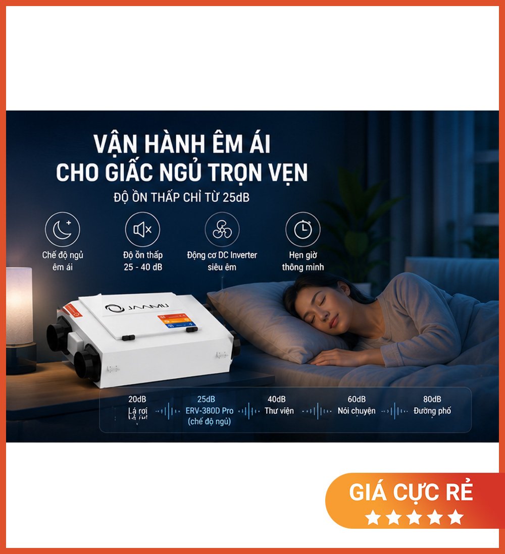 Máy Cấp Khí Tươi 2 Chiều JaamiJ ERV-380D Pro